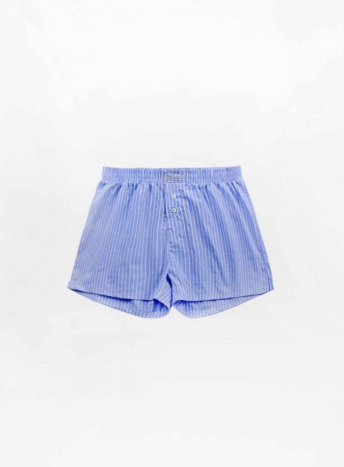 ★BADBLOOD★ Solid Boxer Blue Stripe Solid Boxer - Blue/Stripes