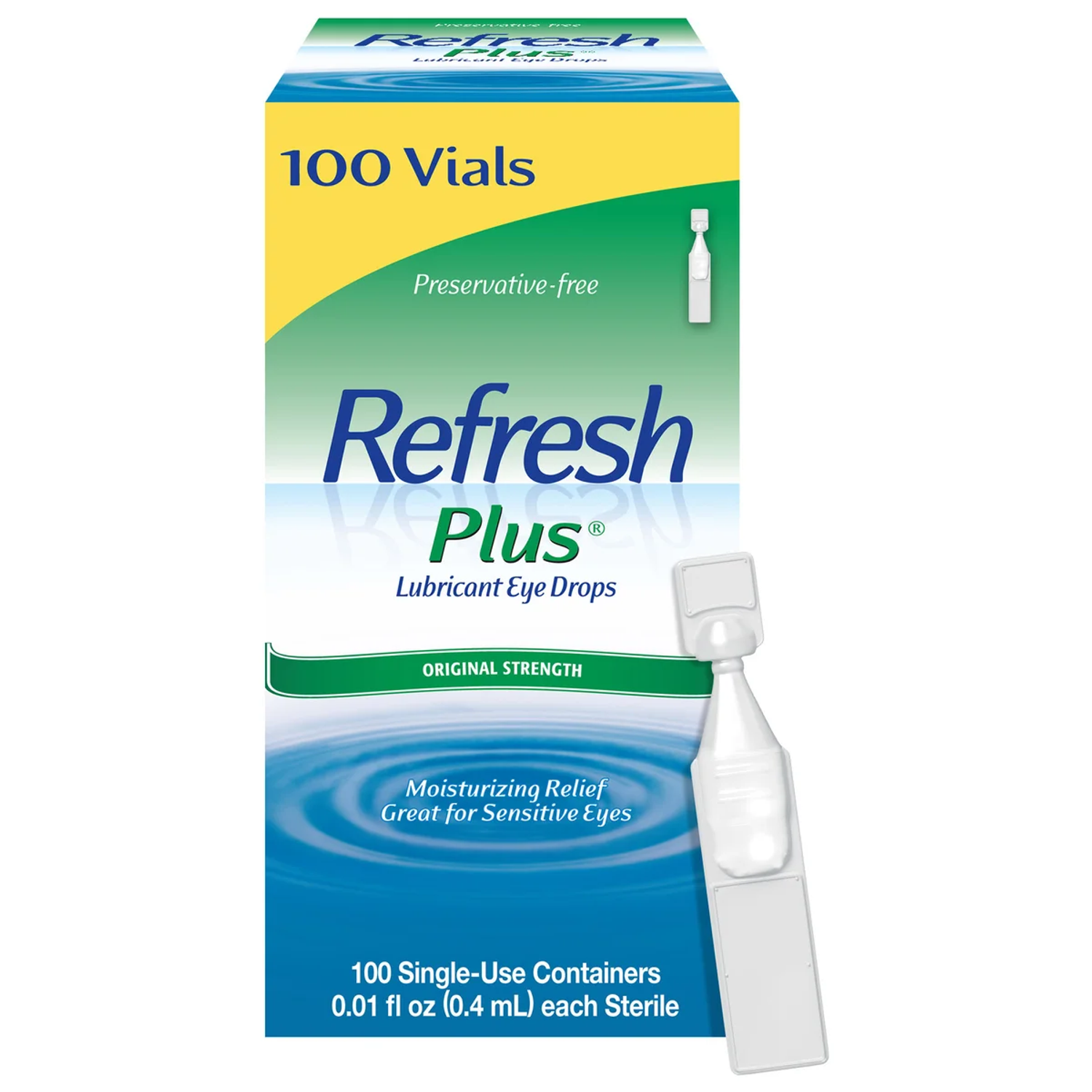 Refresh Plus Preservative-Free Lubricant Eye Drops, 100 Single Use Containers