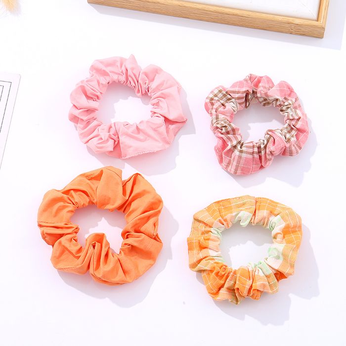 Cute Lively Light Color Checks Hair Tie Set