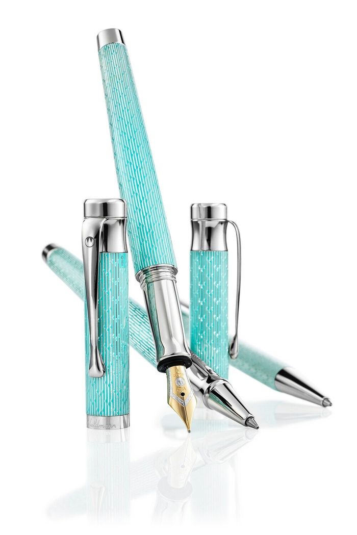  Tango cap and shaft Imagination pattern brilliant aquamarine Rollerball pen 