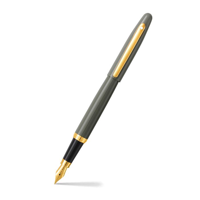 PEN SHEAFFER VFM E9427 LIGHT GREY WITH PVD GOLD TRIMS MEDIUM FP