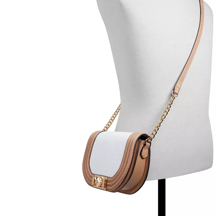 SADDLEBAE-112-WHITE OVERFLOW-Lady City Handbags