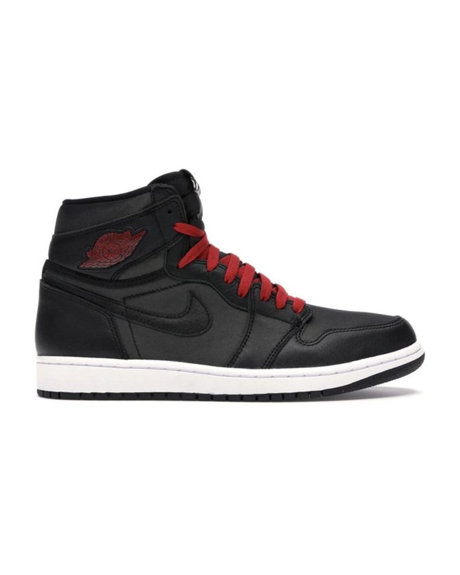 Jordan 1 Retro High Black Satin Gym Red