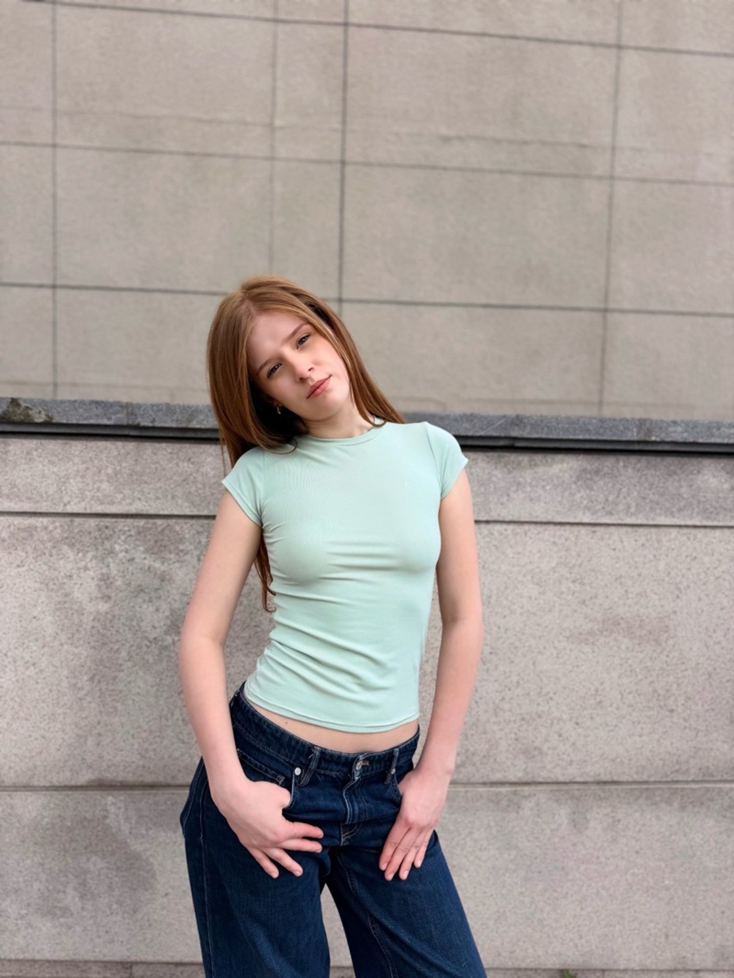 Lyocell basic tee /baby green/