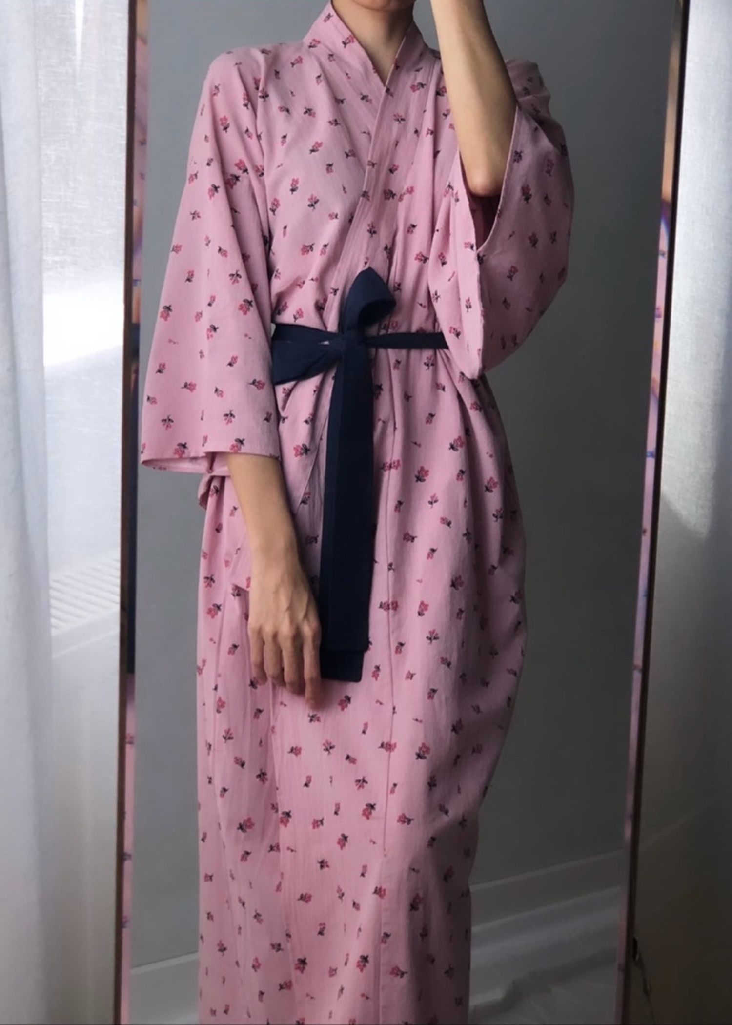 Kimono-inspired Cotton Pajama