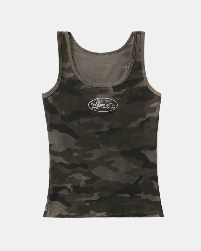Mystic Tank Slim Fit - Green Camo