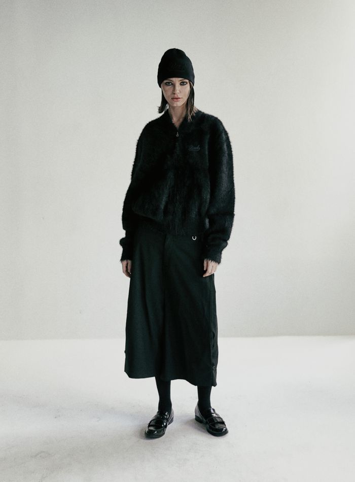 BS Mohair Zip Up Jacket - Black