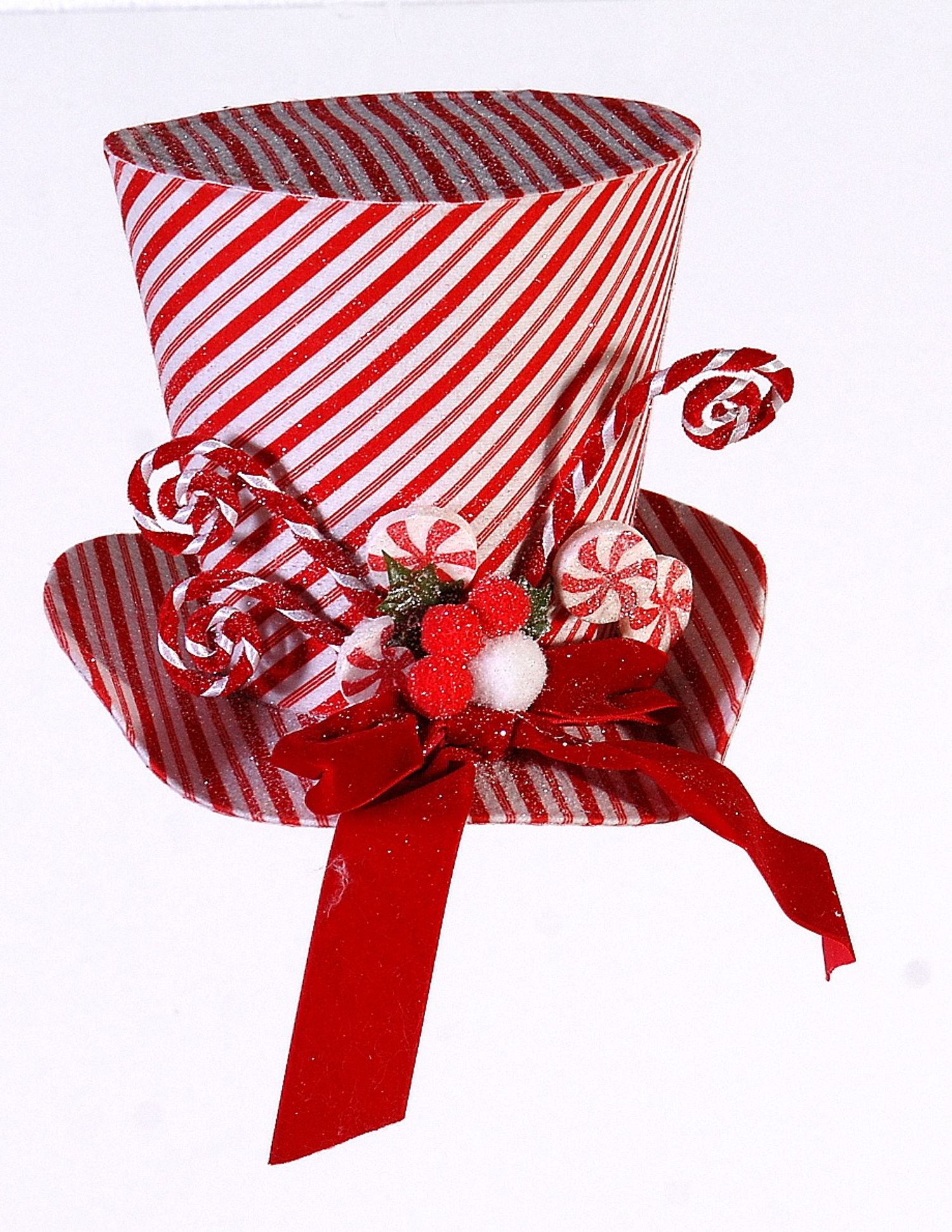 Fabric velver red/white hat