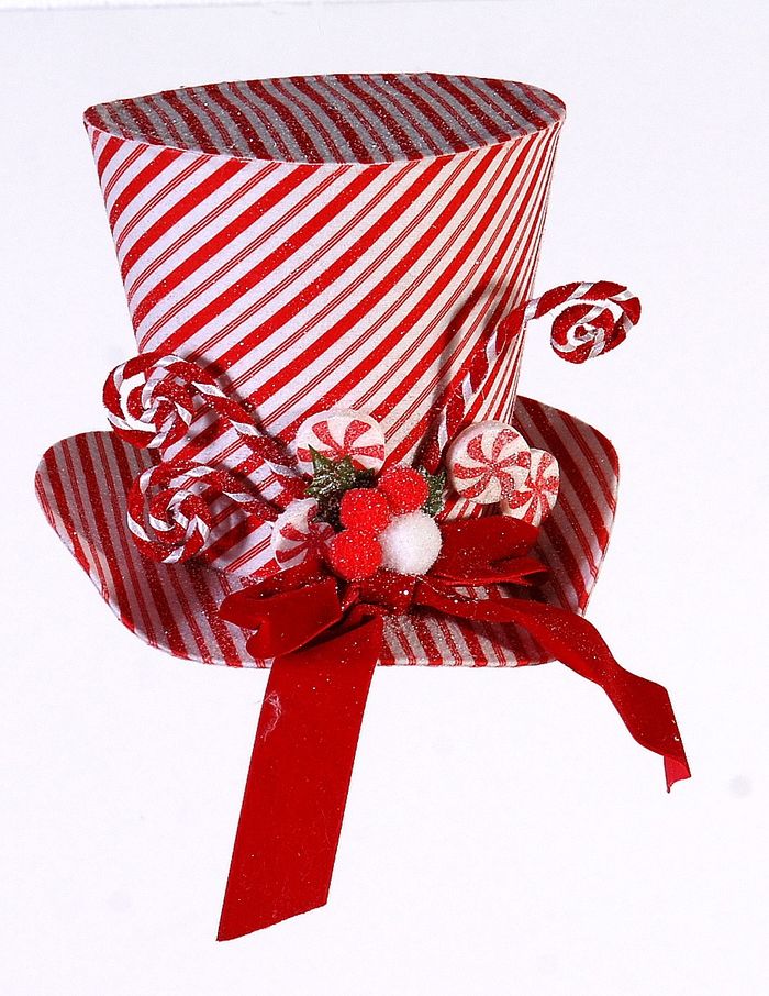 Fabric velver red/white hat