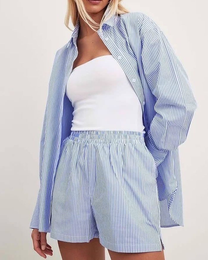 Zara Blue Striped Co-Ord 2 Set