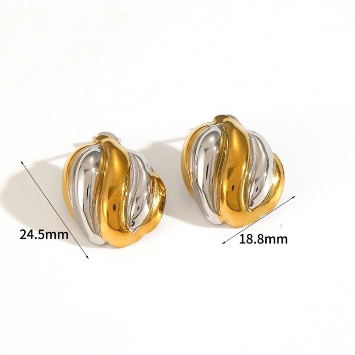 Two tone oval earrings