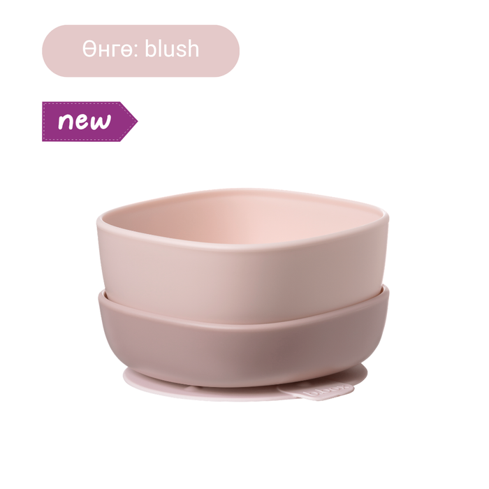 Наалддаг хос аяга / suction bowl duo - blush