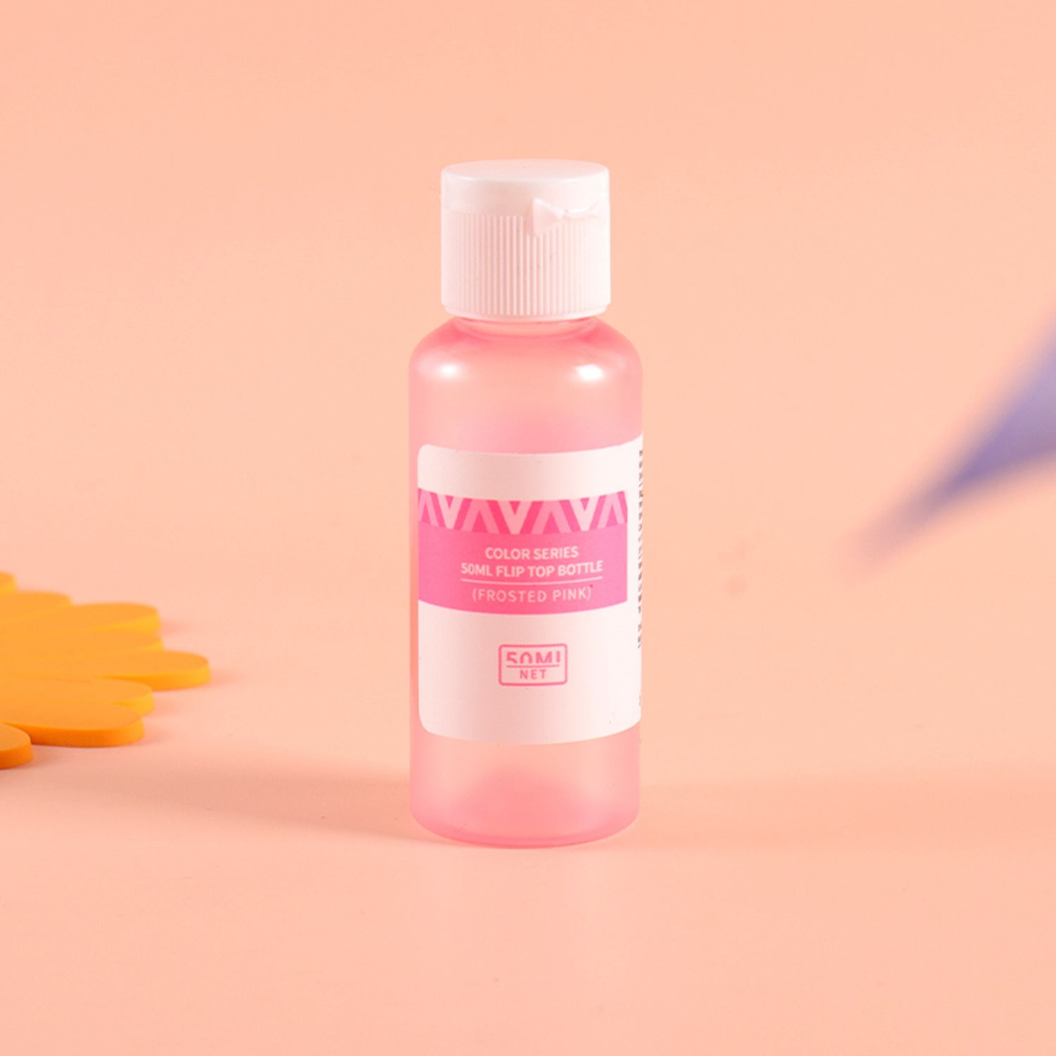 Color Series 50ml Flip Top Bottle (Frosted Pink)