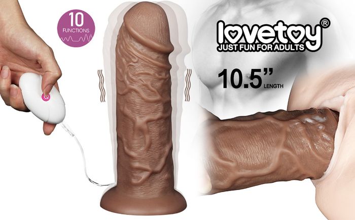 Realistic Chubby Vibrating Dildo 10.5''