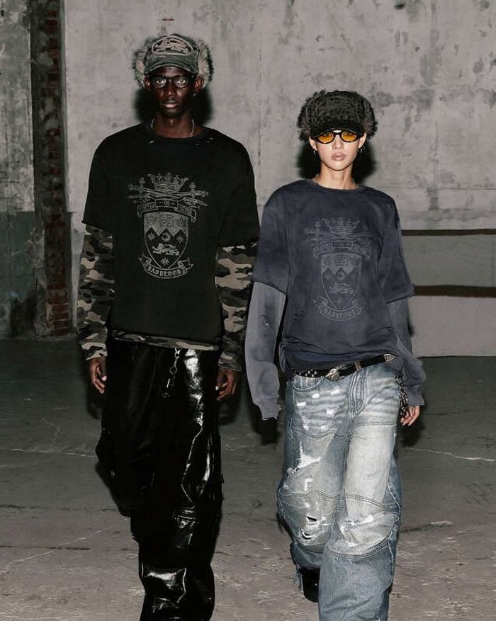 Shield M Layered Long Sleeve - Dusty Blue