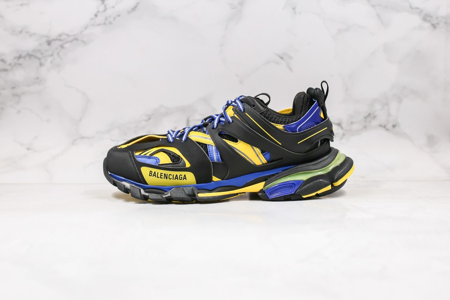 Balenciaga track runners blue yellow Michigan