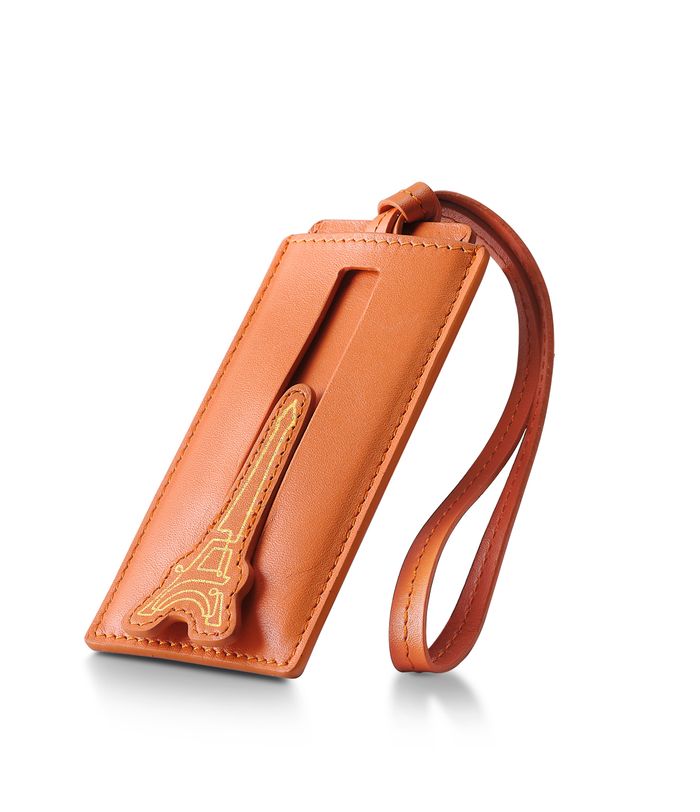 TRAVEL TAG SHEAFFER EIP LEATHER WITH NAME CARD ORANGE