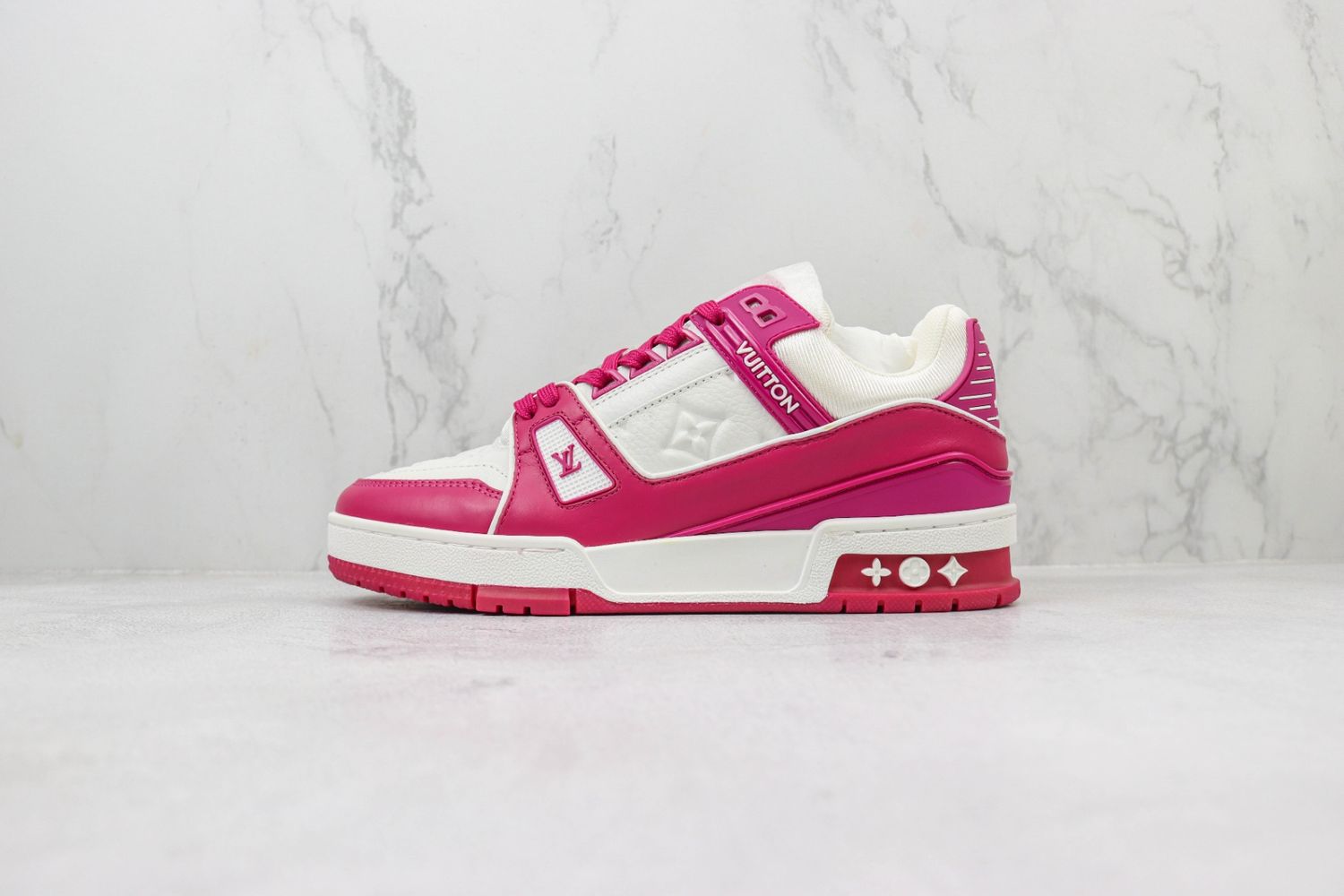 Louis Vuitton Trainer Low White Fuchsia