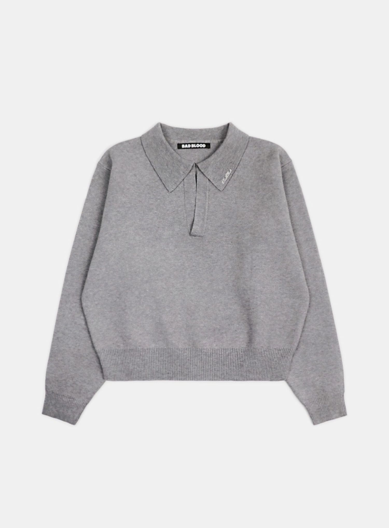 Heavy Weight Polo Pullover - Grey