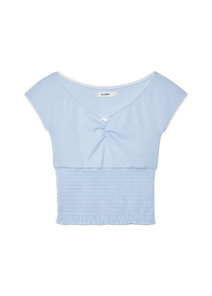PEEKABOO SMOKE TEE - BABY BLUE