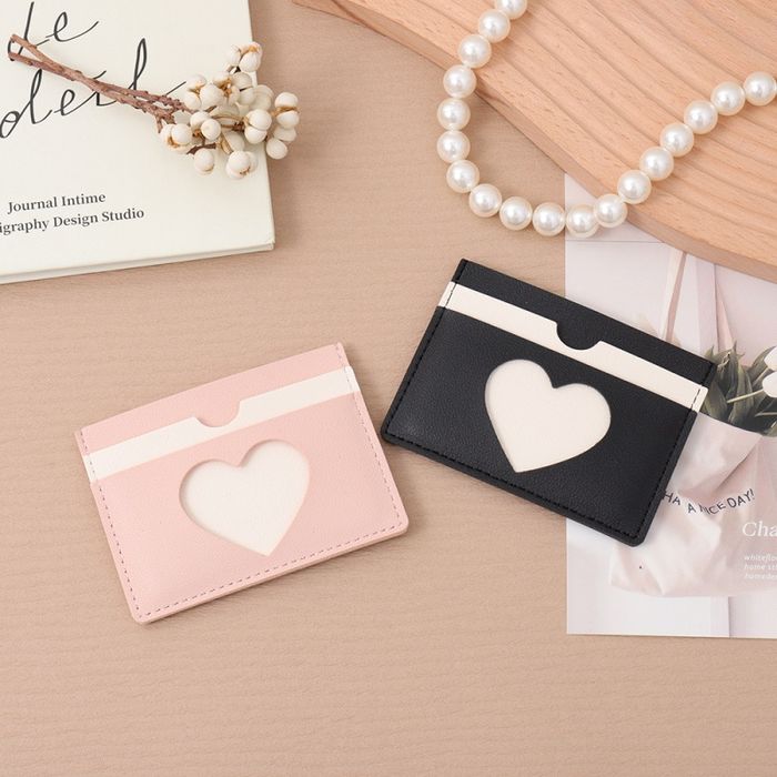 Trendy Hollowed Heart Card Holder