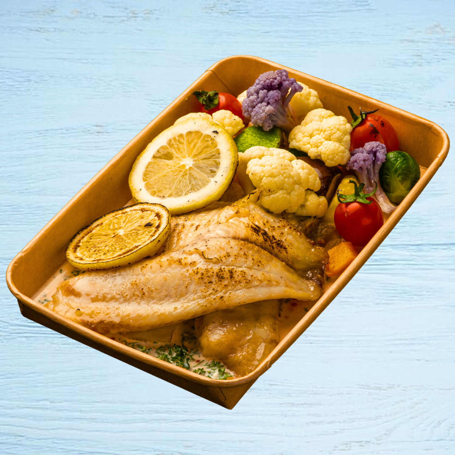 Tilapia fish with lemon and garlic