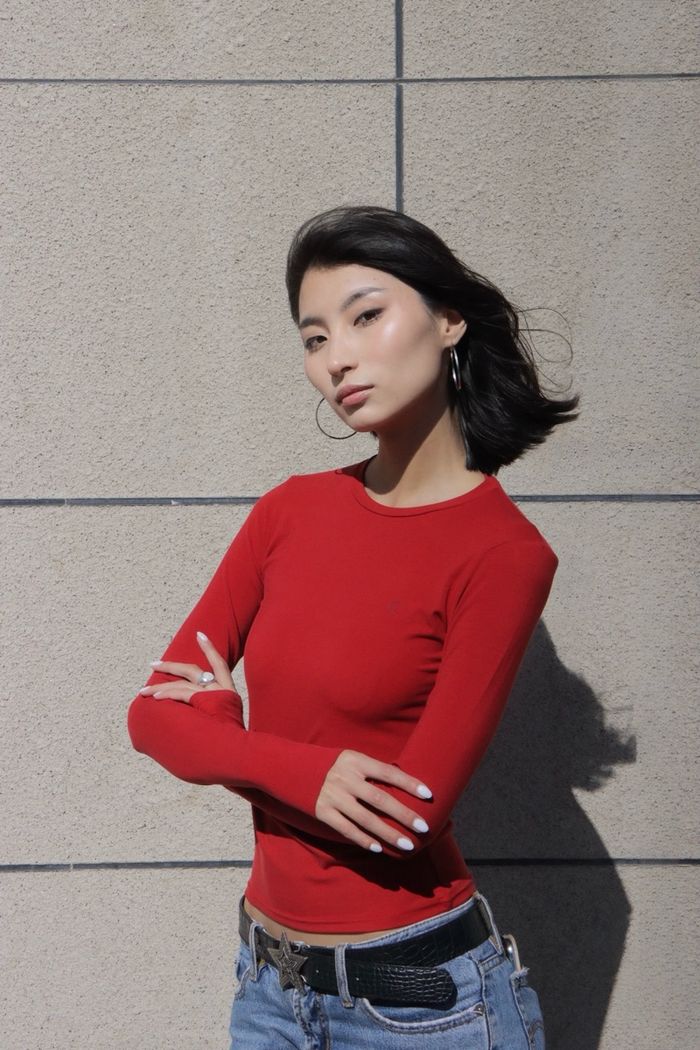 Lyocell basic long sleeve top 