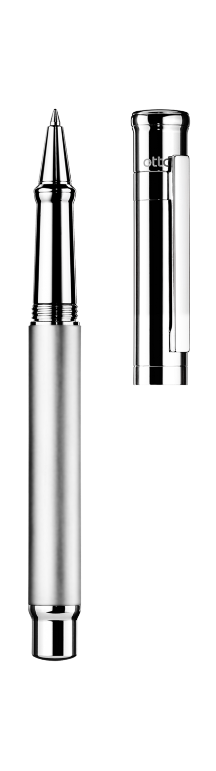 Otto-Hutt Design 04 Rollerball - "Platin gray, Barrel platin plated matte, parts platinated shiny