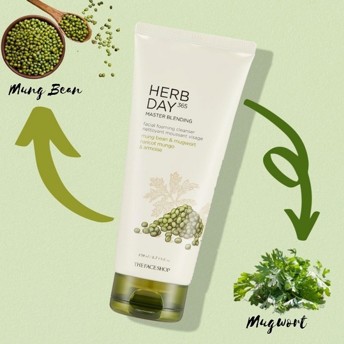 [THE FACE SHOP] TFS.HERBDAY FOAMING CLEANSER MUNG BEAN