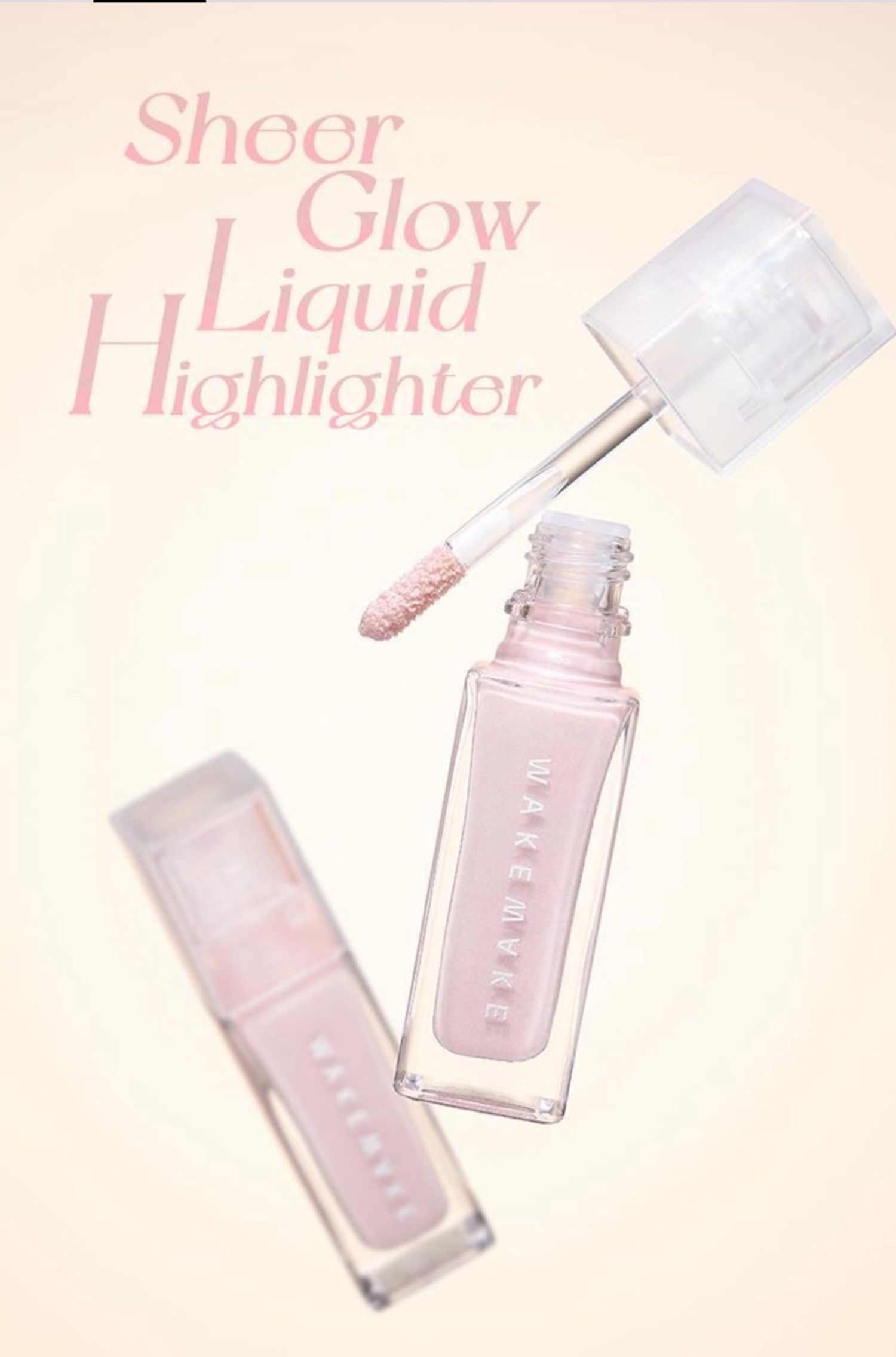 WAKEMAKE SHEER GLOW LIQUID HIGHLIGHTER BRUSH SET