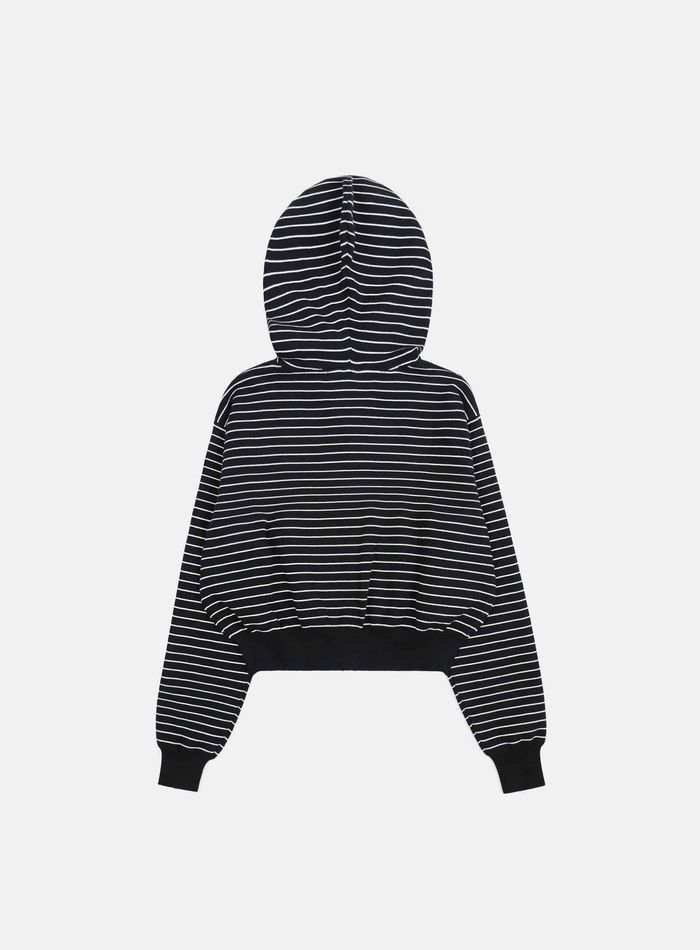 Beyond Soft Knit Hood Zip-up - Striped Black