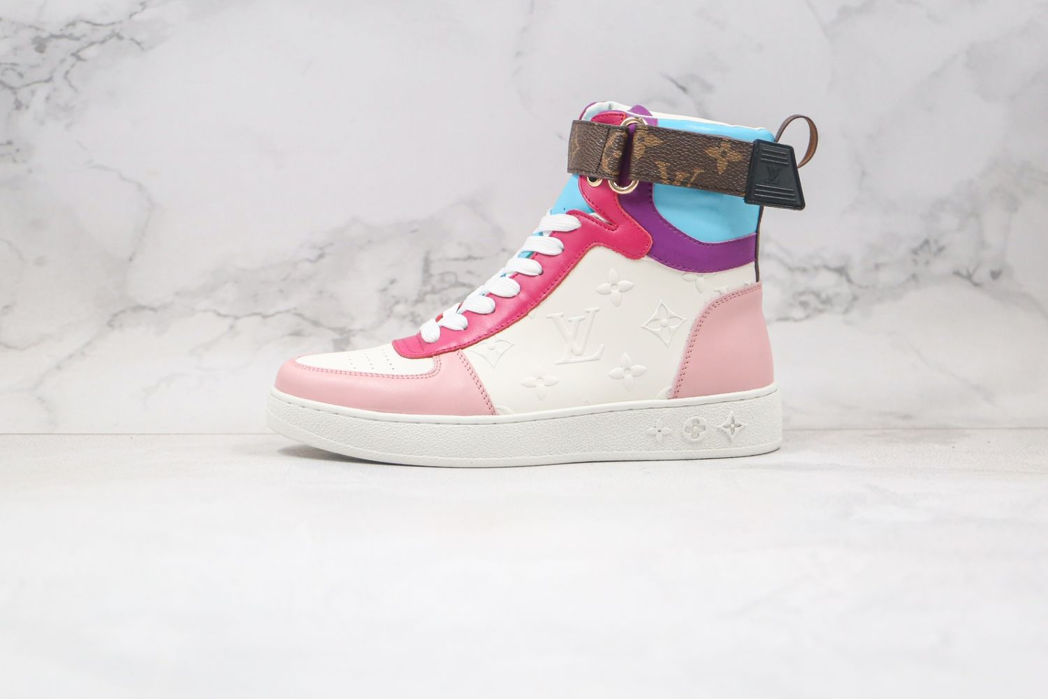 (WMNS) LOUIS VUITTON LV Boombox High-top Sport Shoes Pink/White