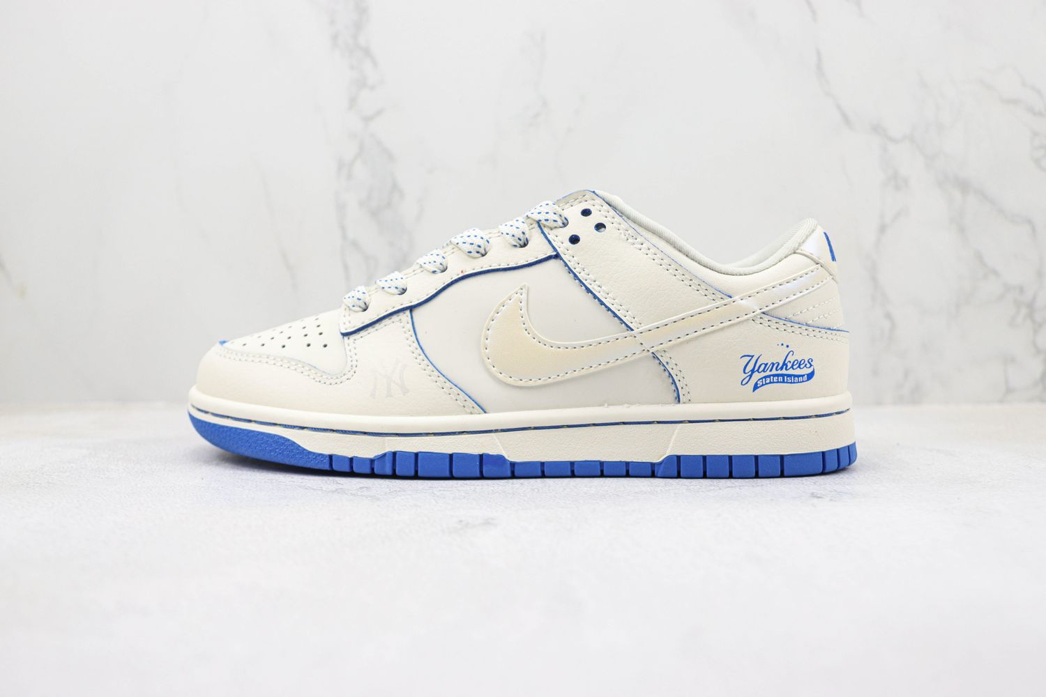 Nike SB Dunk Low MLB Pearlescent White Navy Blue 