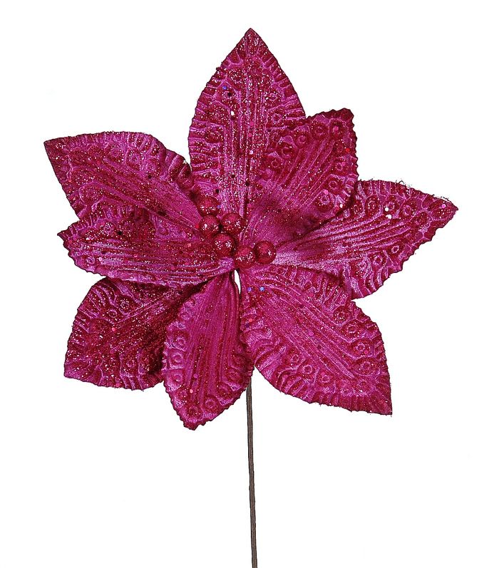Fuchsia glittered flower