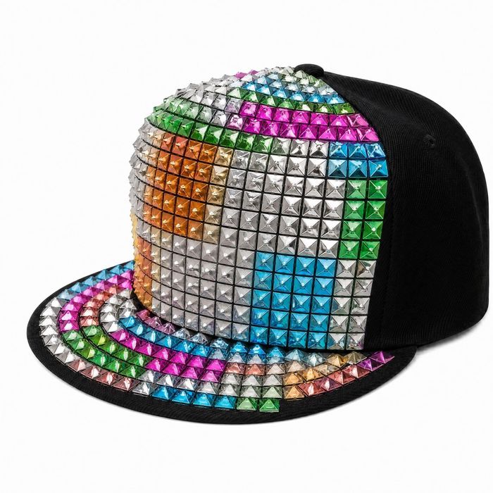 Rainbow Studded Snapback