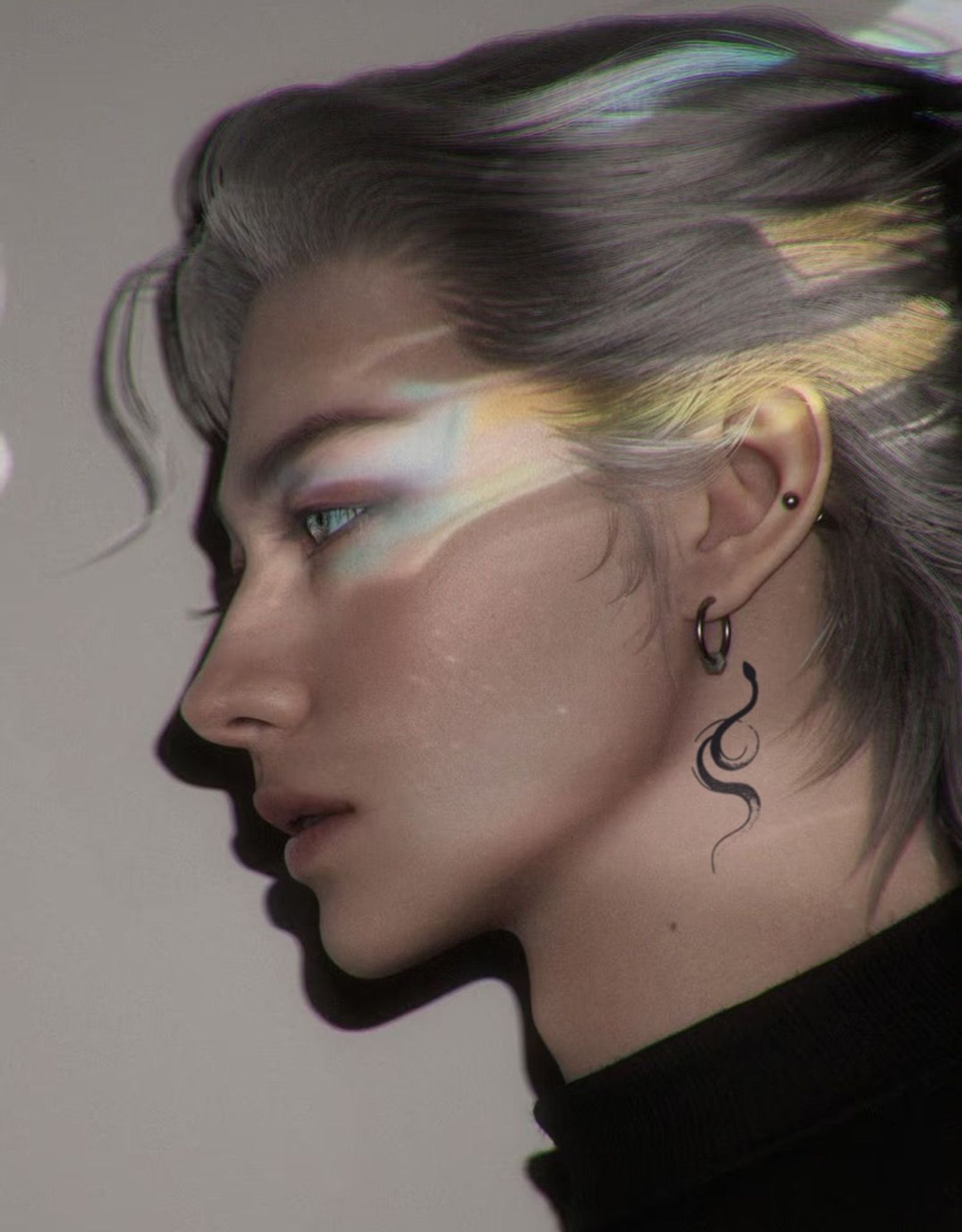 Хүзүүний жижиг могой Усан шивээс