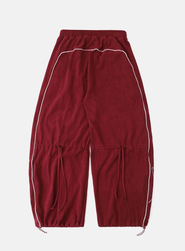Dark Classic Fin Stripe Track Pants - Wine
