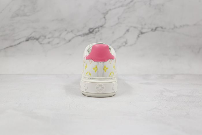 (WMNS) LOUIS VUITTON Time Out Sneakers 'White with Orange Ombre Monogram'