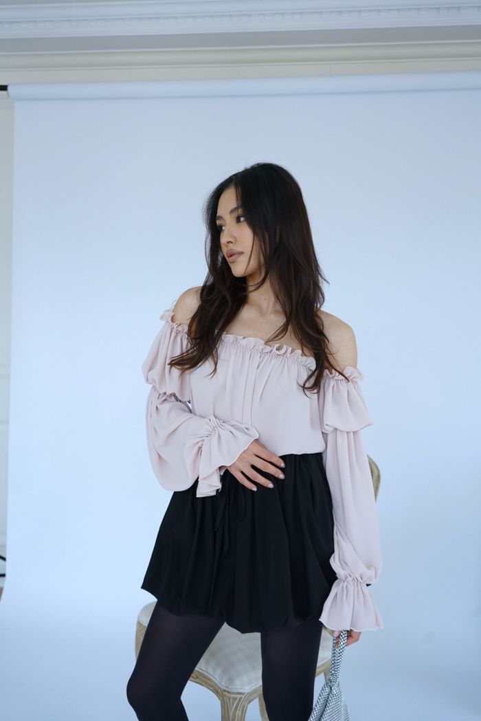 Nude Off Shoulder Top