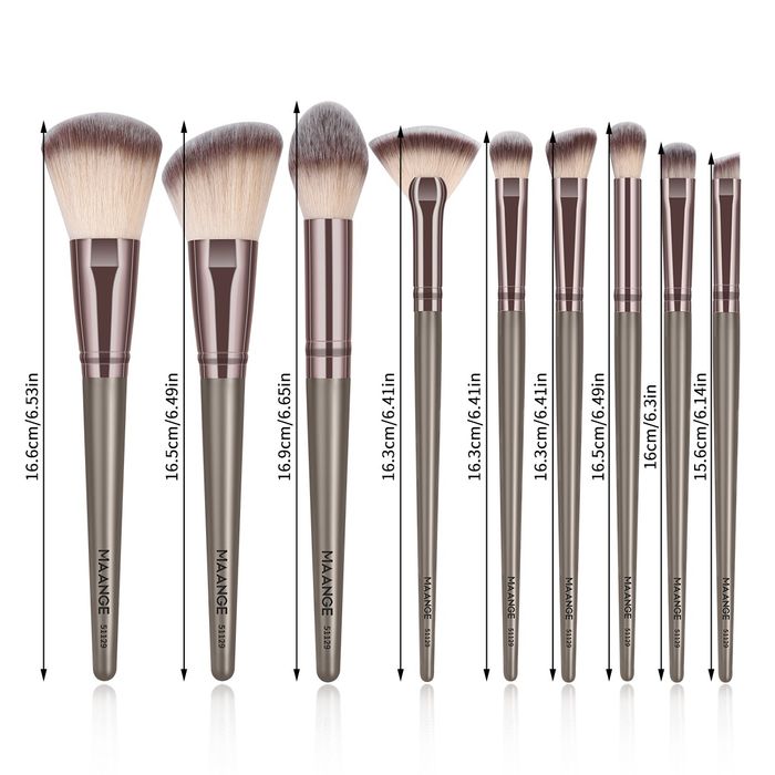 9pcs makeup brush- champagn