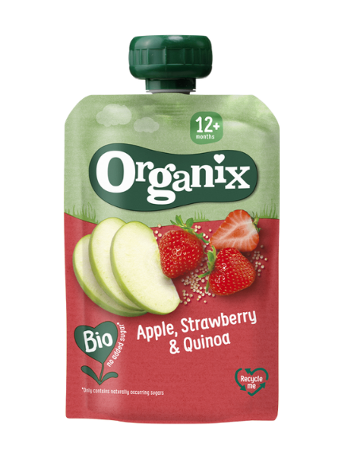 Apple, Strawberry & Quinoa pouch / Алим, гүзээлзгэнэ квиноатай нухаш 100 гр