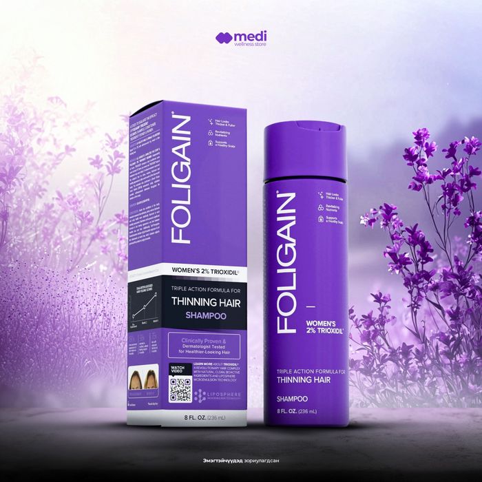 FOLIGAIN Triple Action Shampoo For Thinning Hair For Women with 2% Trioxidil