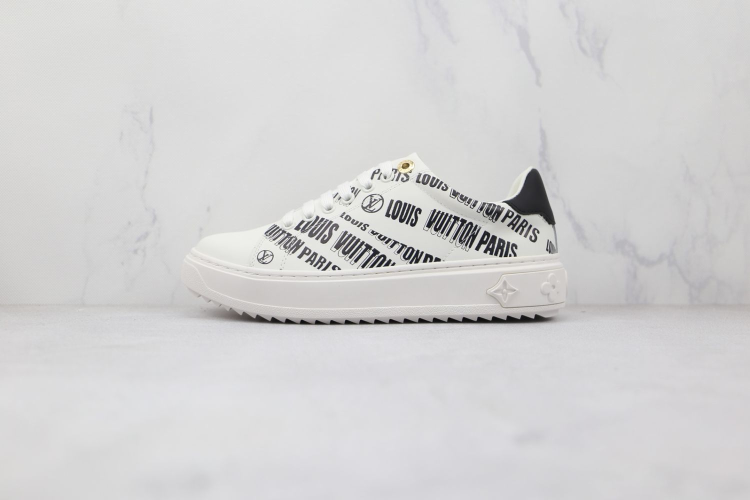 Louis Vuitton Squad Low Allover Print Graphic Signature Leather Black White