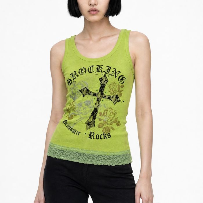 Acid Cross Lace Tank Top