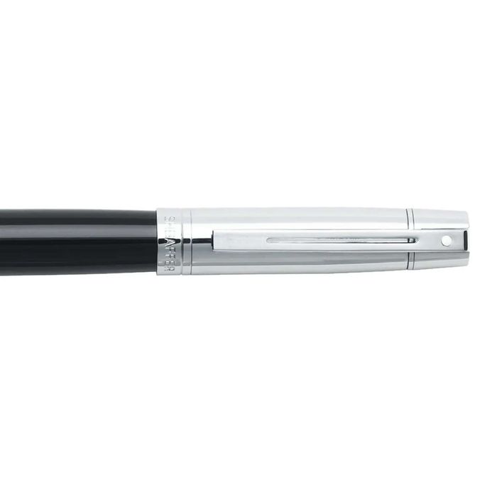 Sheaffer® 300 Glossy Black and Chrome Fountain Pen With Chrome Trims Medium Nib 