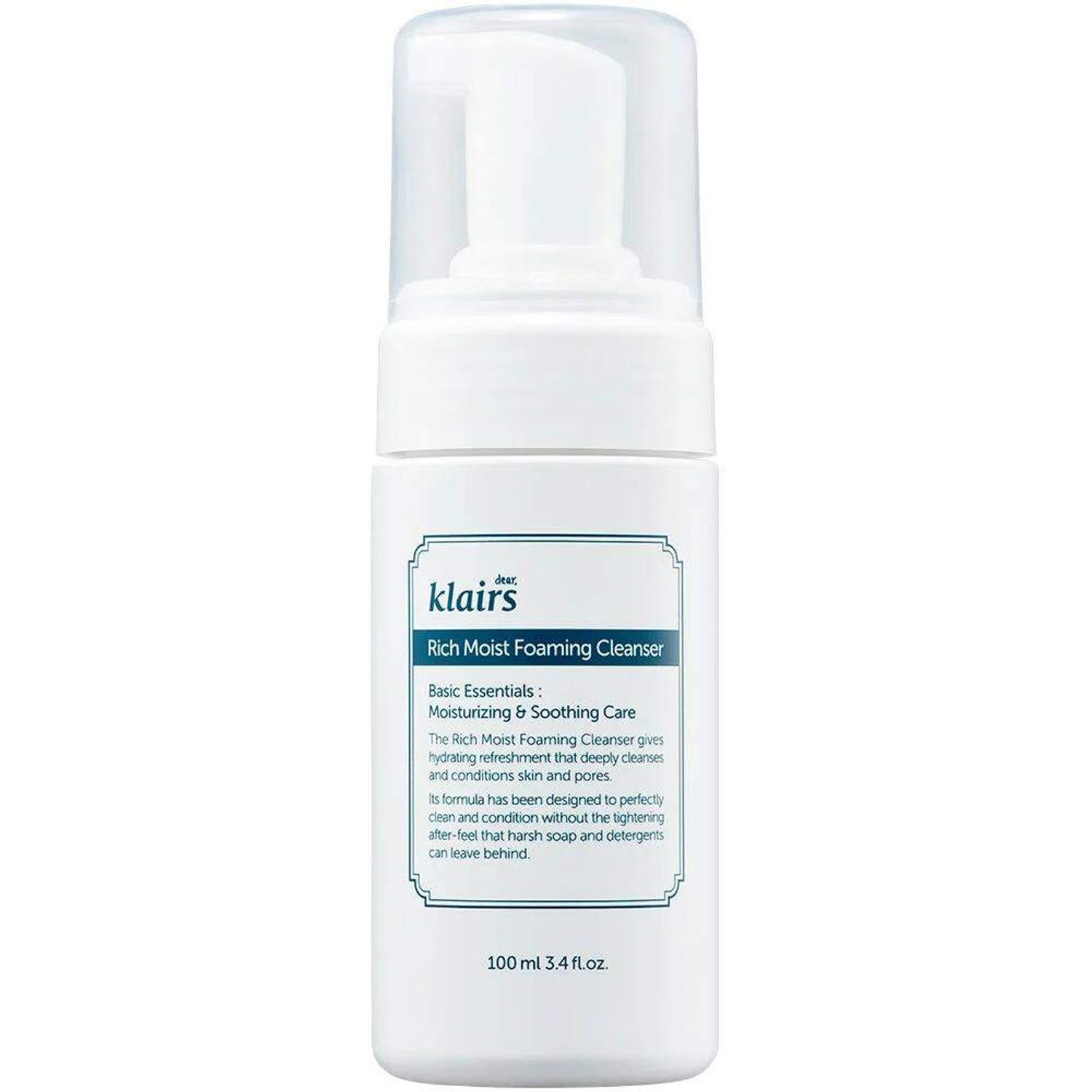 Dear Klairs, rich moist foaming cleanser