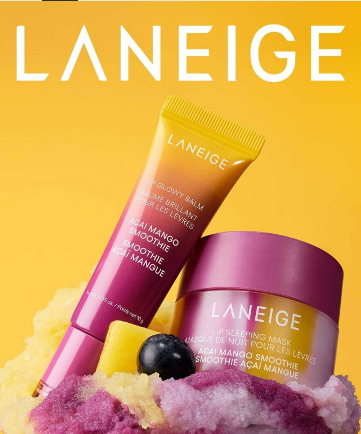 LANEIGE ACAI MANGO SMOOTHIE LIP SLEEPING MASK LIMITED EDITION 