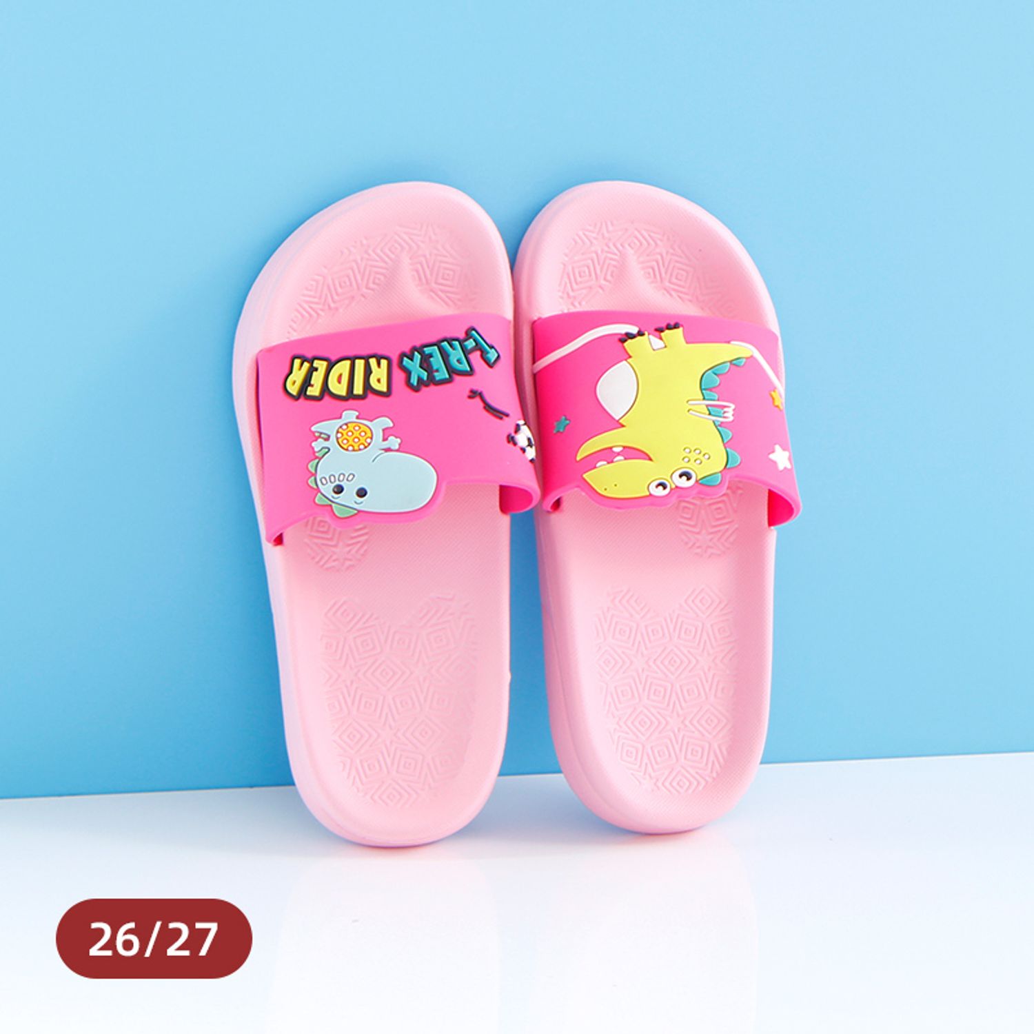(Pink)(26/27) Slippers for Children