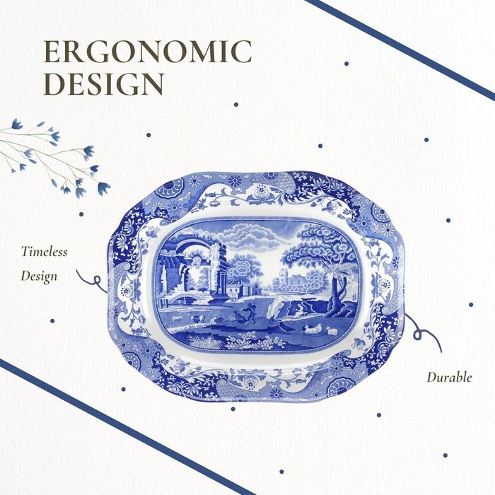 Oval Platter_BLI_35cm/13.78" Blue Italian