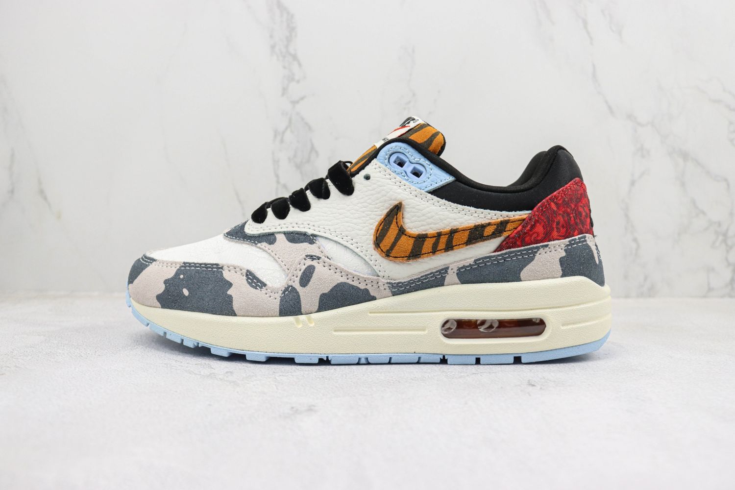 Nike Air Max 1 87 Great Indoors Sail Black Celestine  Blue Picante Red 